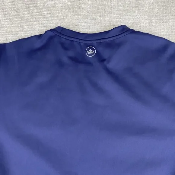 Peter Millar Pullover Mens Large Navy Crown Sport Quilted Performance Golf Shirt